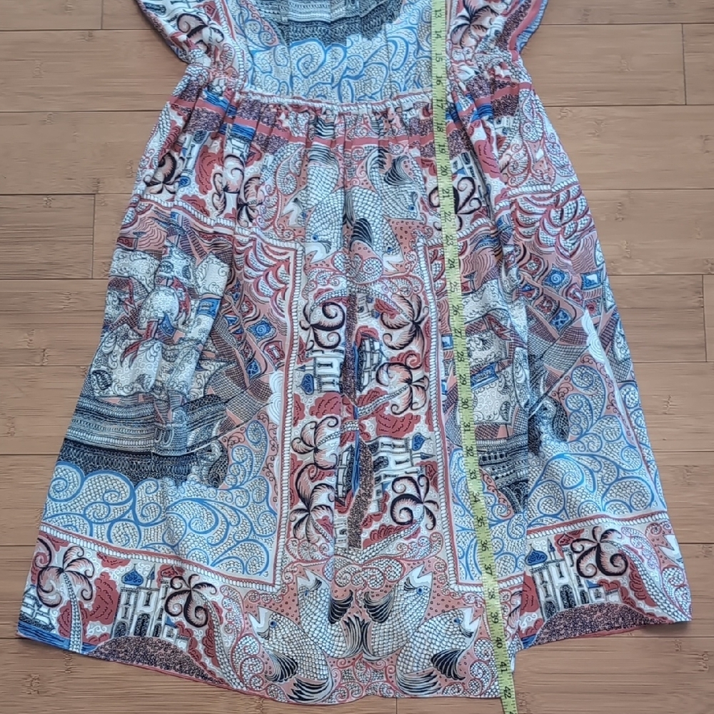 Anthropologie Floreat Castle Lake Dress Large Mini Nautical Sleeveless Rope Neck - Picture 14 of 17
